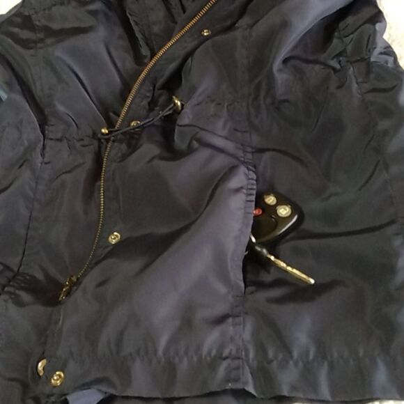 Charlotte Russe Navy Blue Lightweight Anorak Jacket Drawstring Waist Size S - Picture 9 of 16
